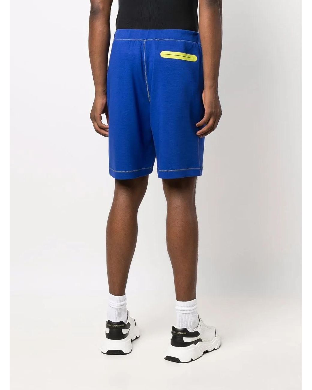Moschino Blue Logo-Print Track Shorts for men