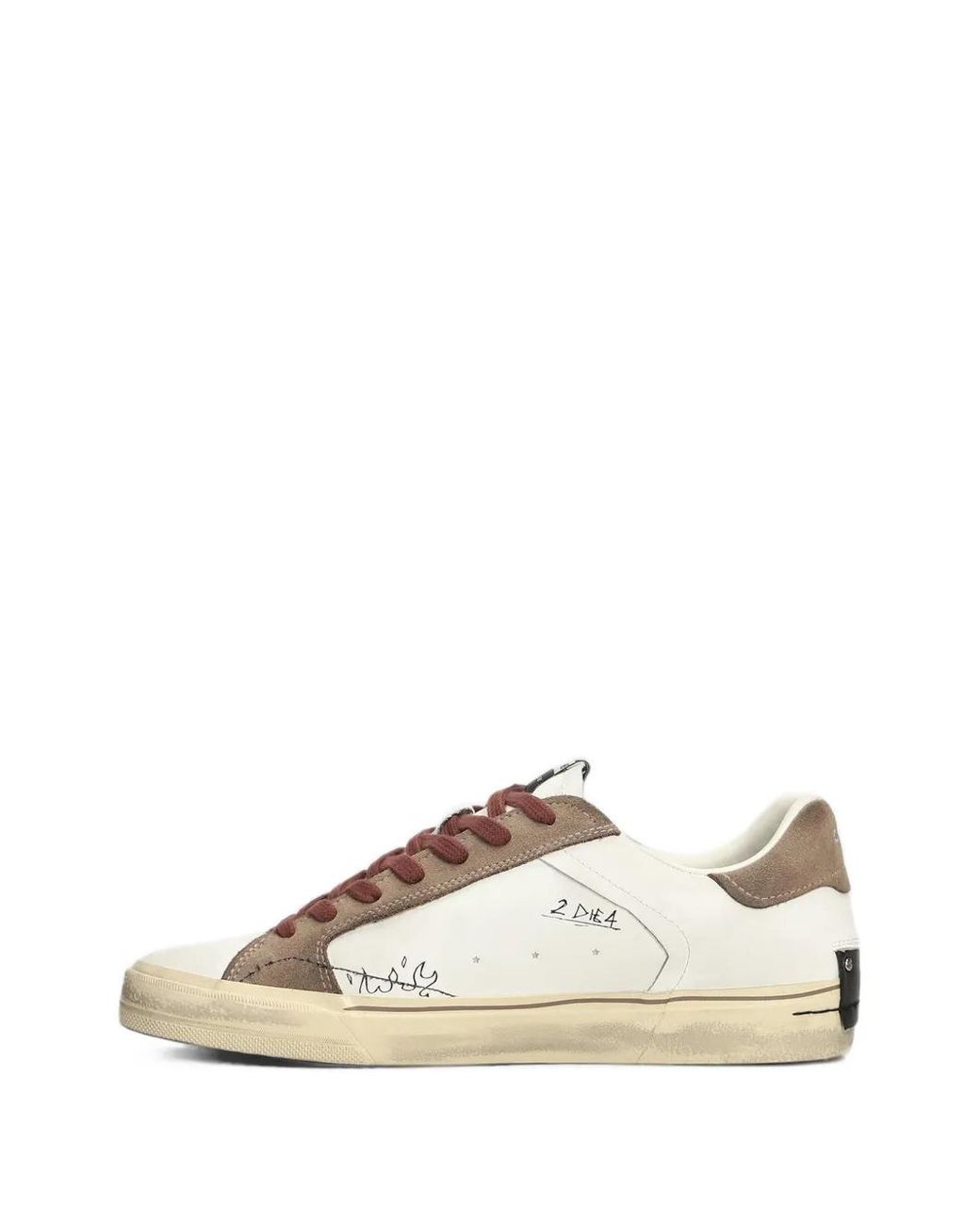 Crime London Natural Deconstructed Distressed-Effect Panelled Sneakers for men