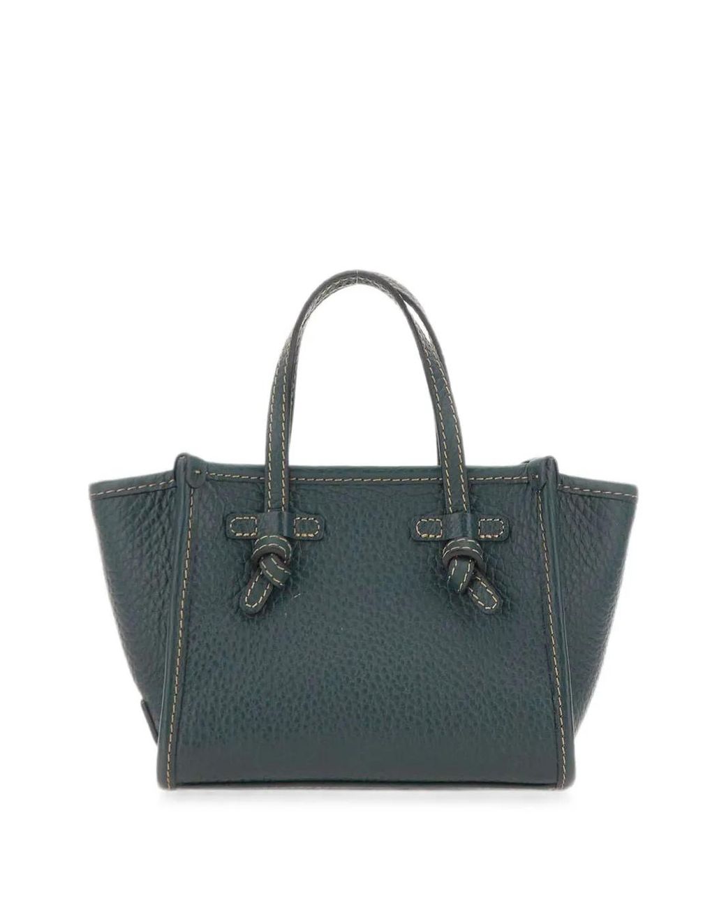 MARCELLA CLUB Blue Small Miss Marcella Grained Leather Tote Bag