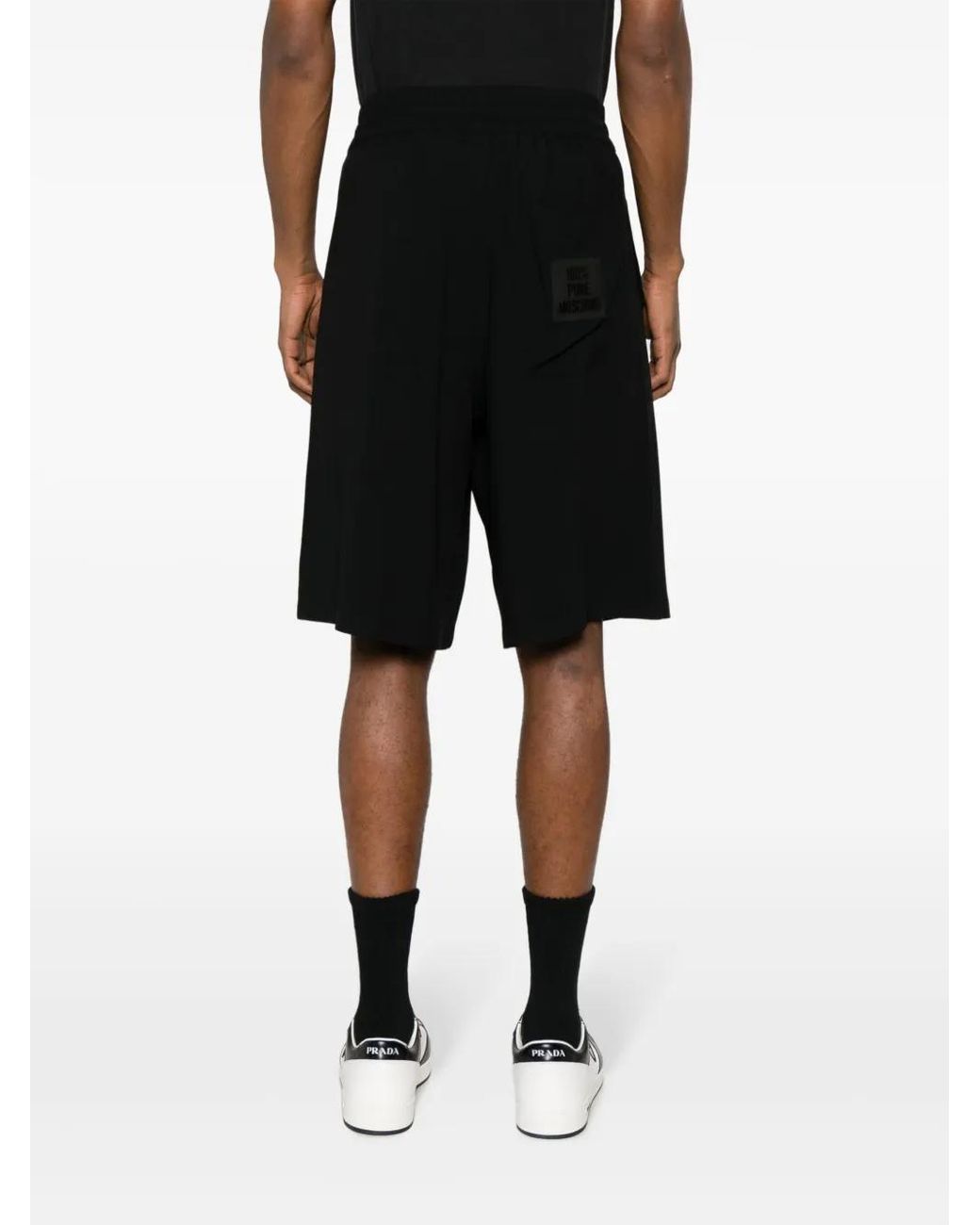 Moschino Shorts Met Logopatch in het Black voor heren