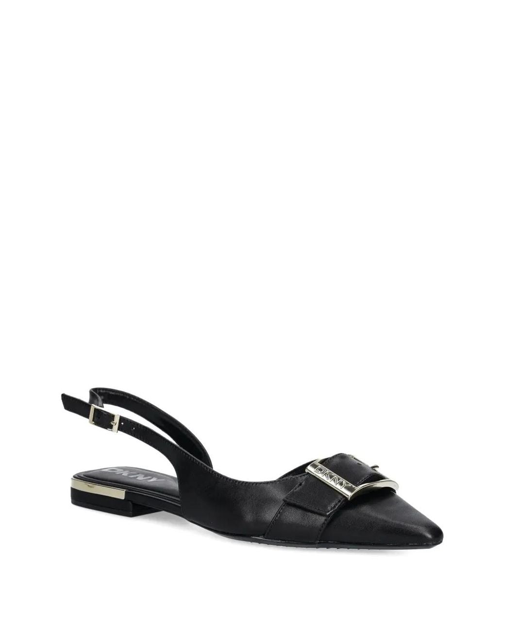 DKNY Black Buckle Sling Back Ballet Flats