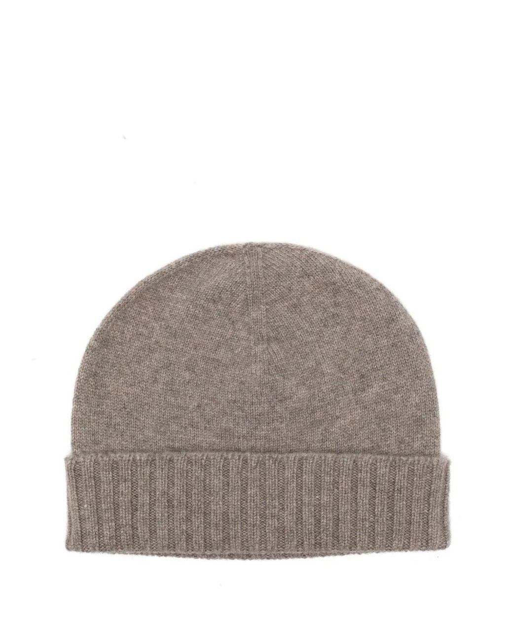 Malo Gray Ribbed-Trim Beanie Hat