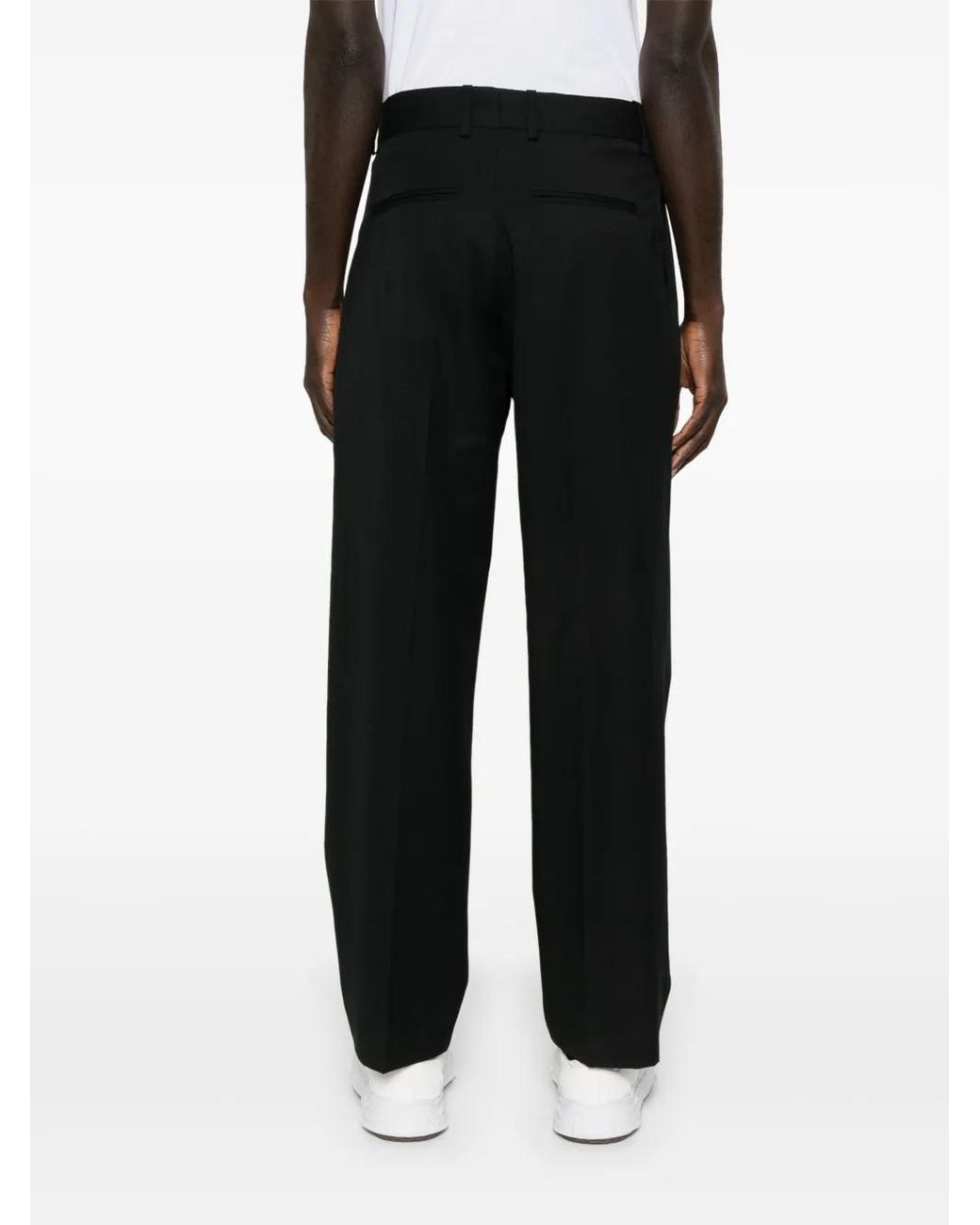 Drole de Monsieur Black Logo-Embroidered Trousers for men