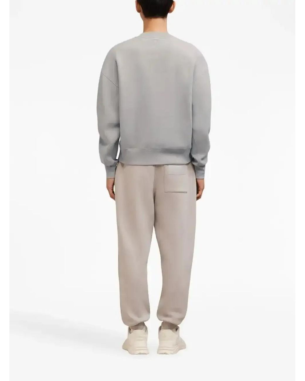 AMI Gray Logo-Patch Sweatshirt