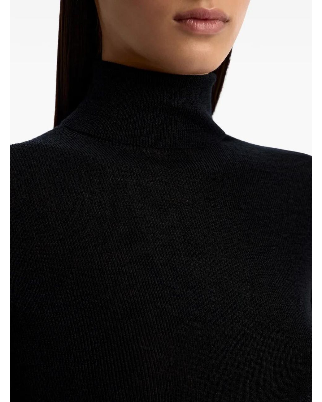 12 STOREEZ Black Long-Sleeve Ribbed T-Shirt
