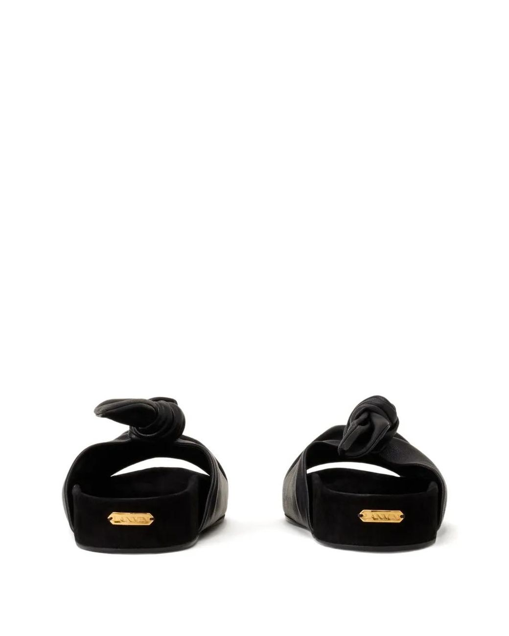 Lanvin Black Cocoon Flat Leather Mules