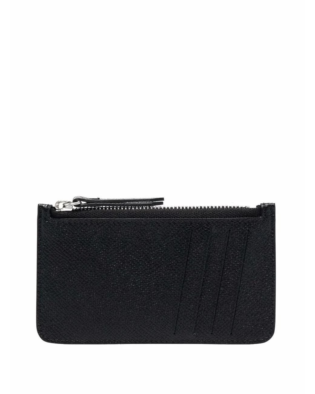Maison Margiela Black Four Stitches Zip Cardholder