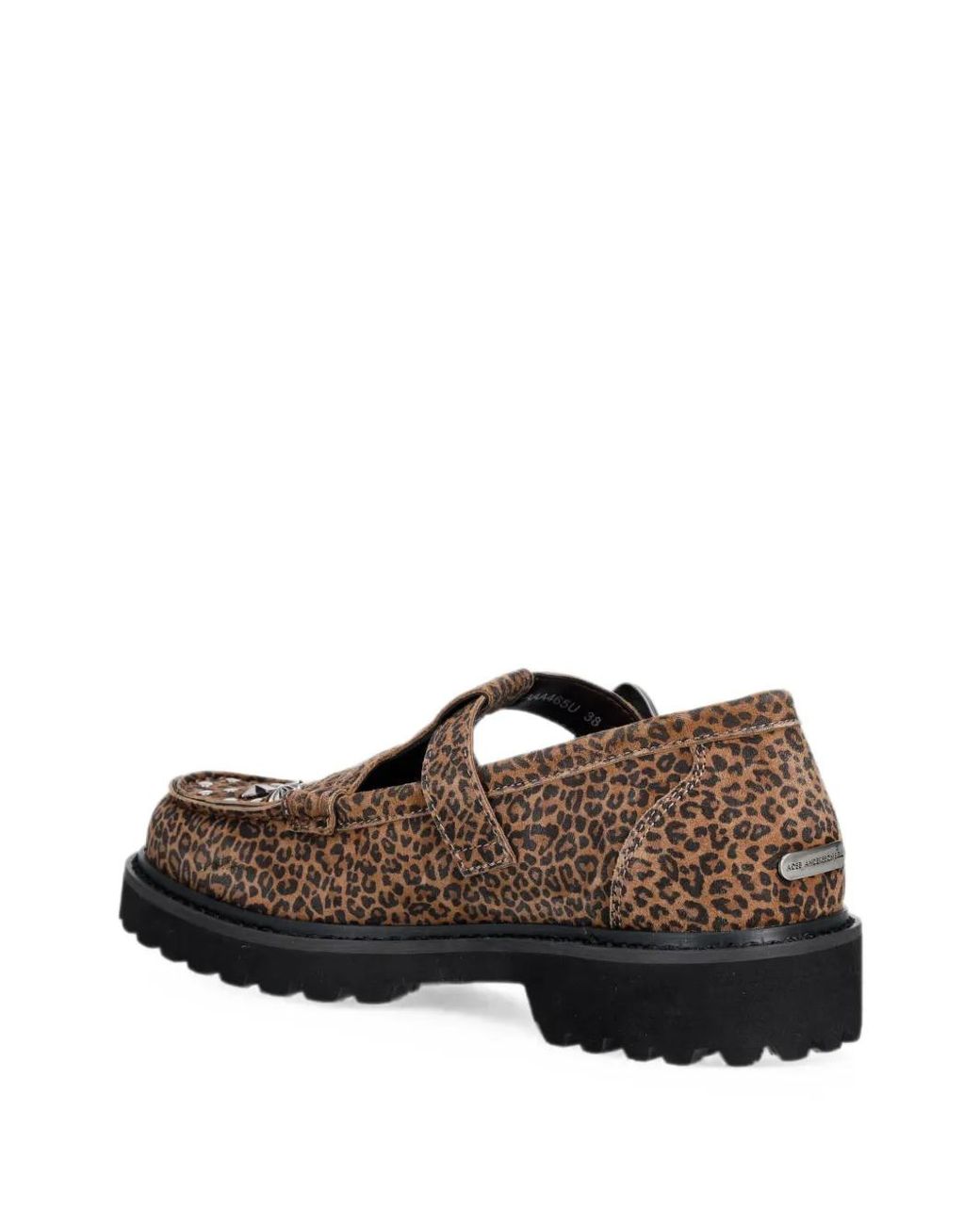ANDERSSON BELL Brown Leopard-Print Studded Loafers
