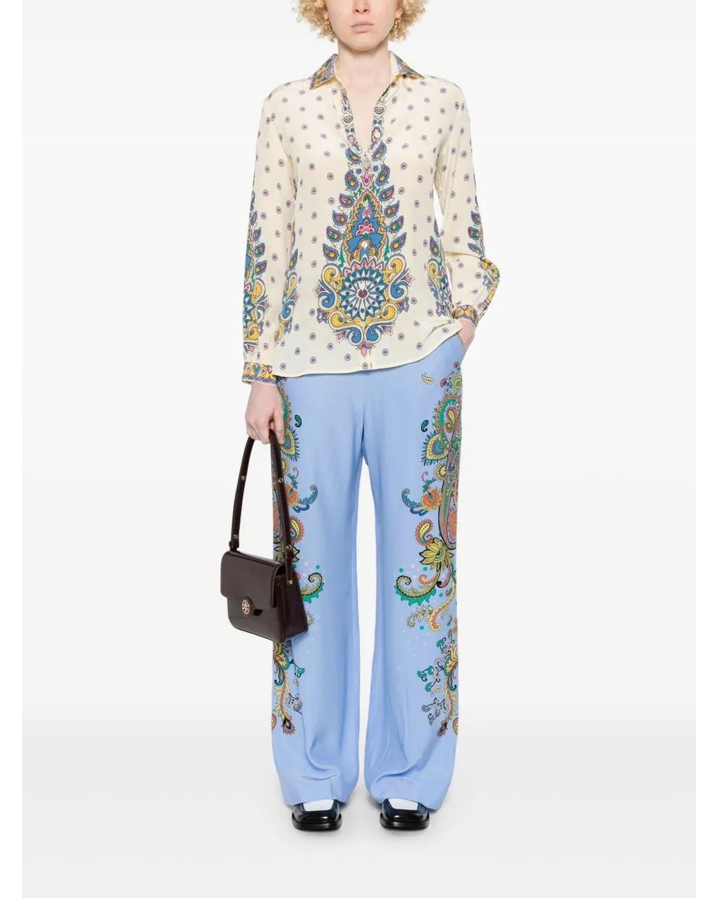 Etro Blue Silk Trousers