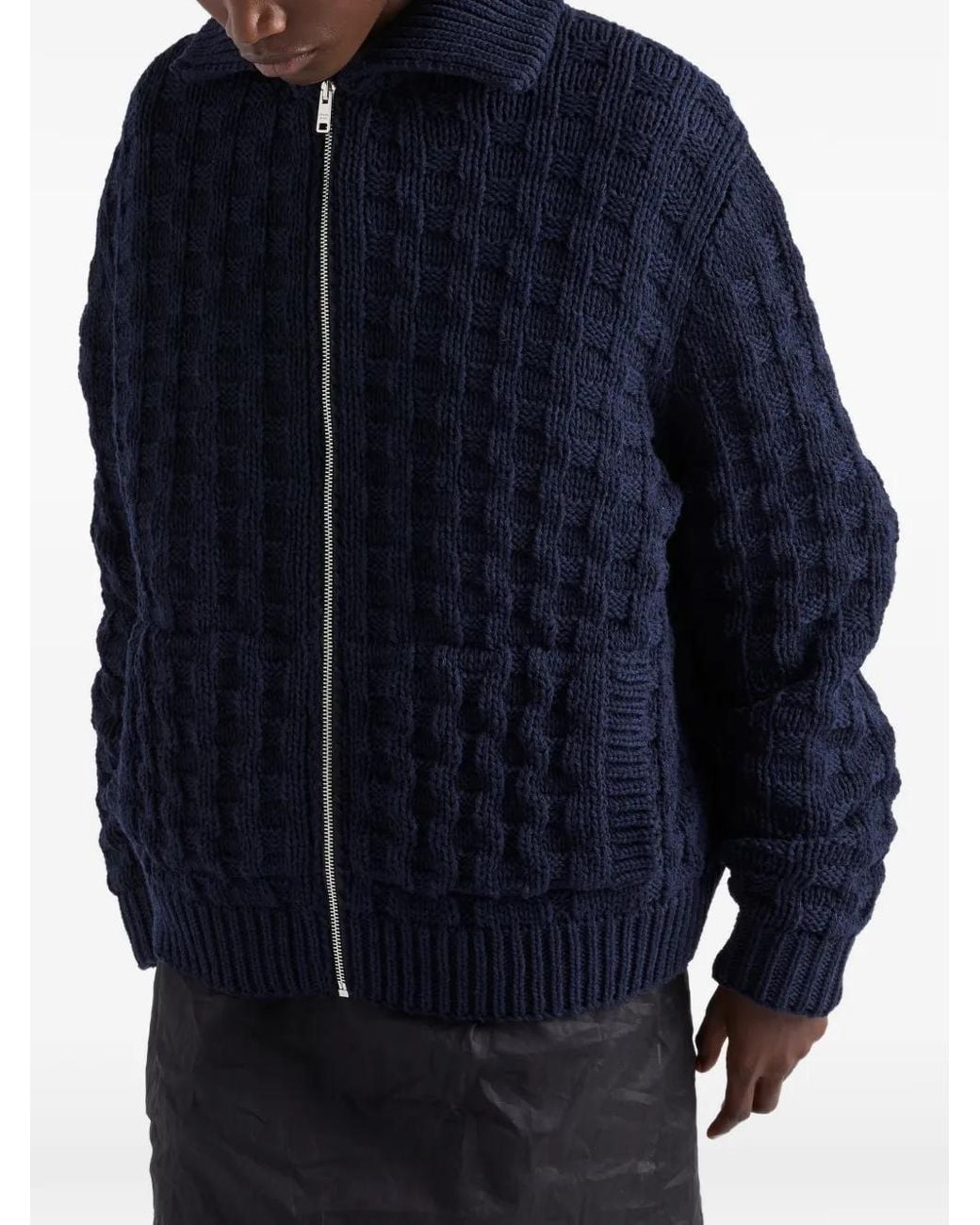 Prada Blue Wool Cardigan
