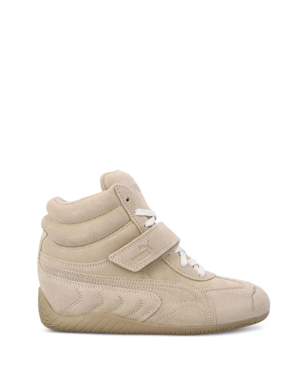 PUMA White Speedcat Wedge Leather Sneakers