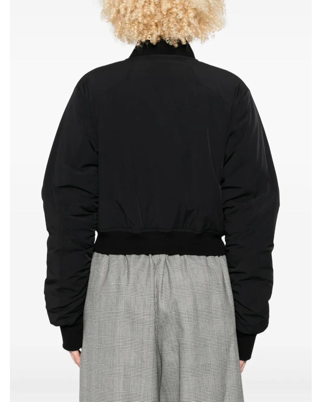 Thom Krom Black Long-Sleeve Bomber Jacket