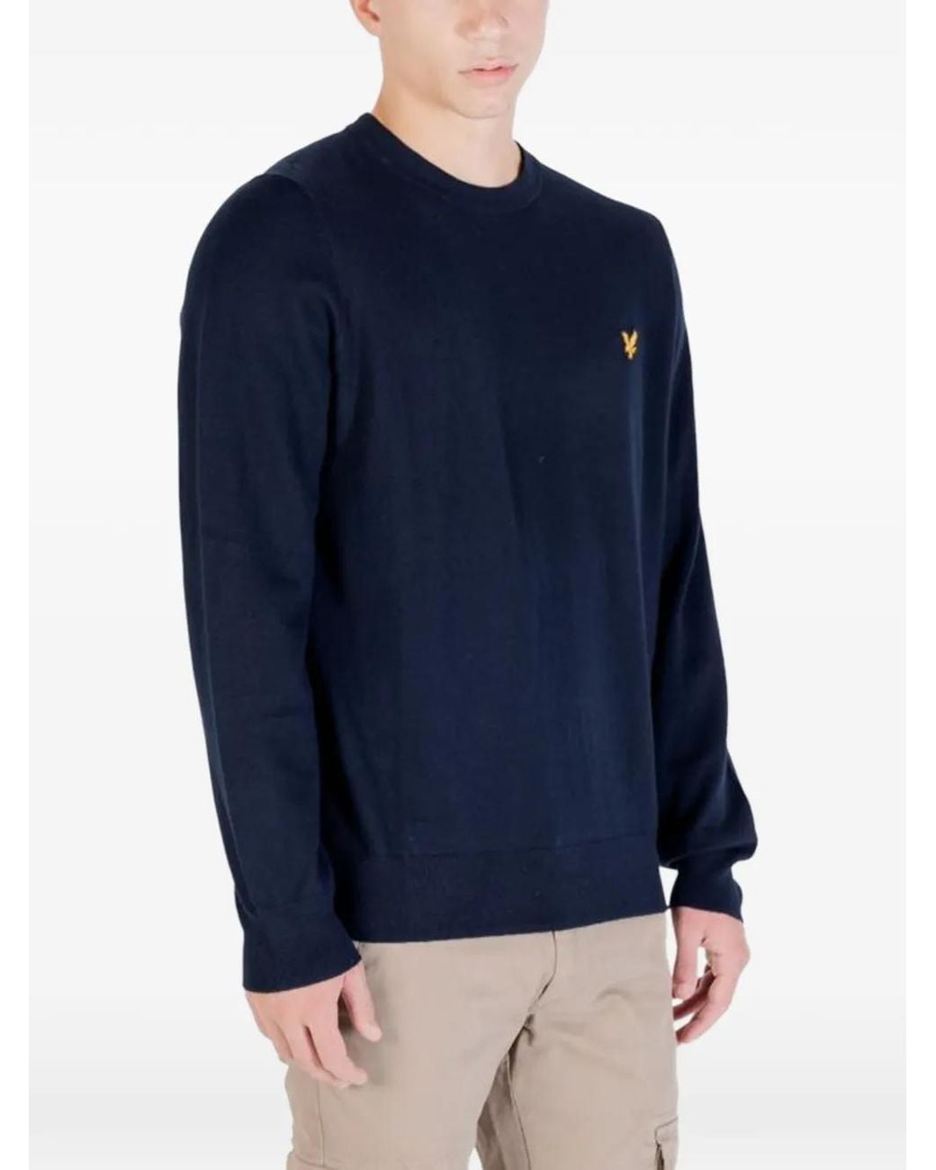 Lyle & Scott Blue Logo-Patch Sweater for men