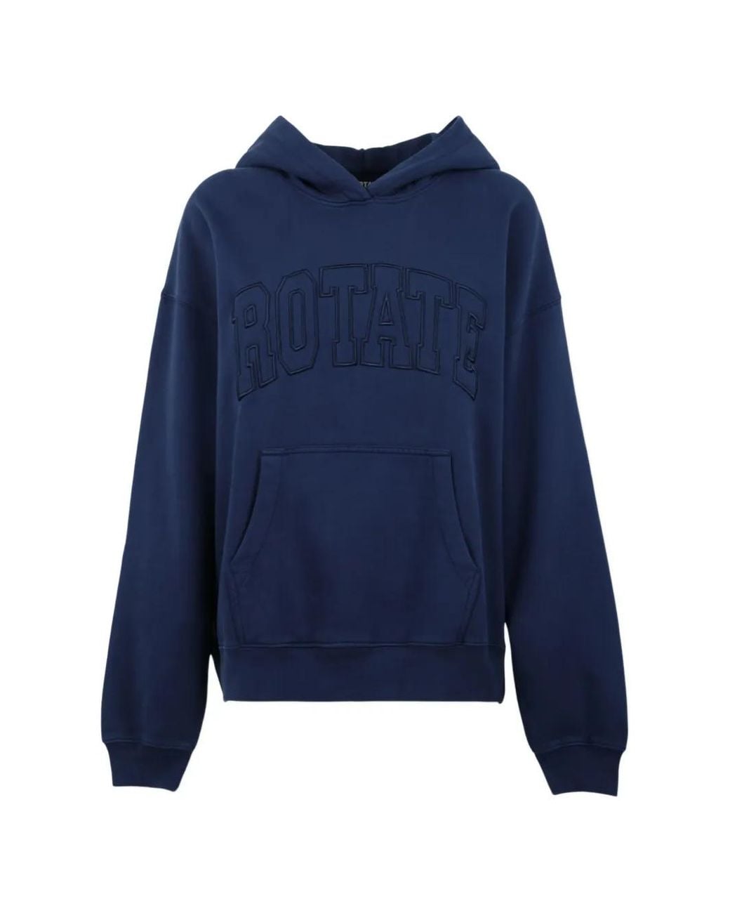 ROTATE BIRGER CHRISTENSEN Blue Logo-Appliqué Oversized Hoodie