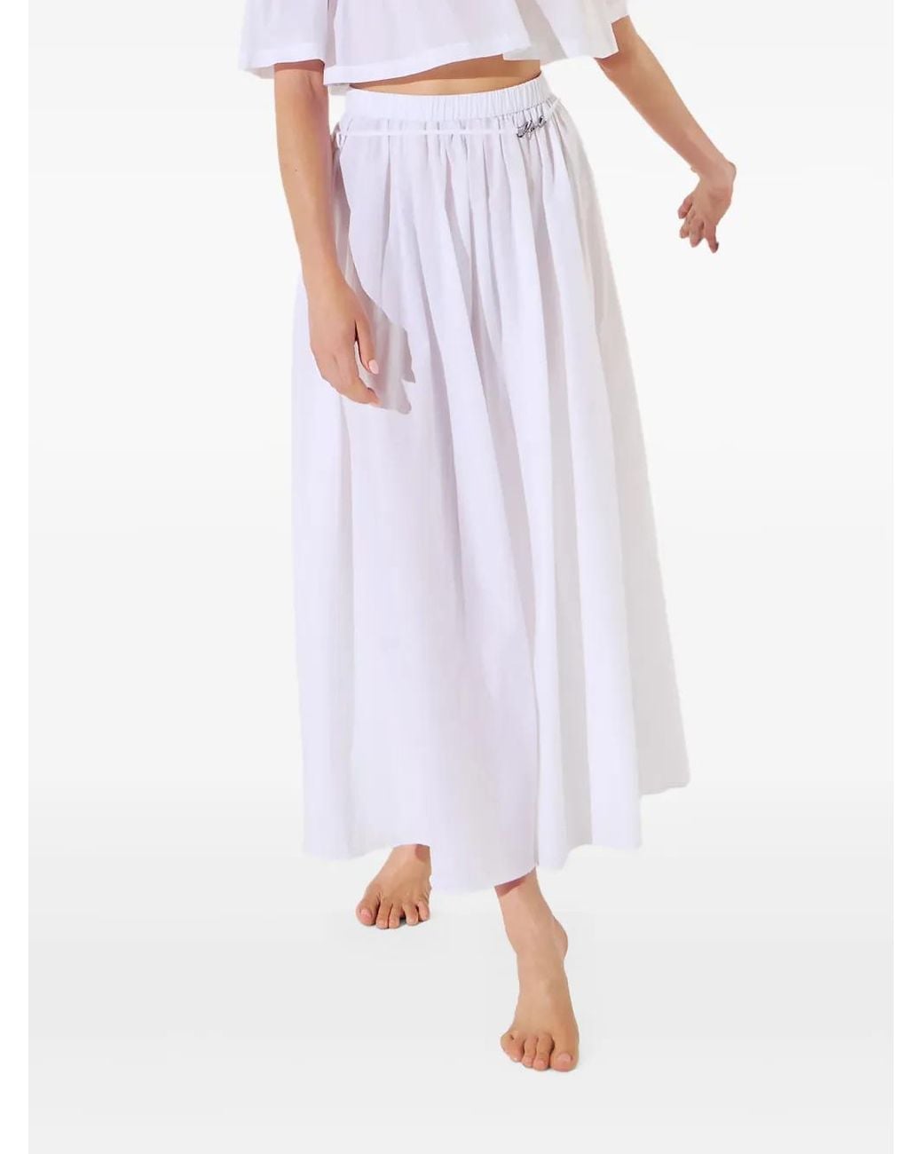 Karl Lagerfeld White Signature Sheer Beach Maxi Skirt