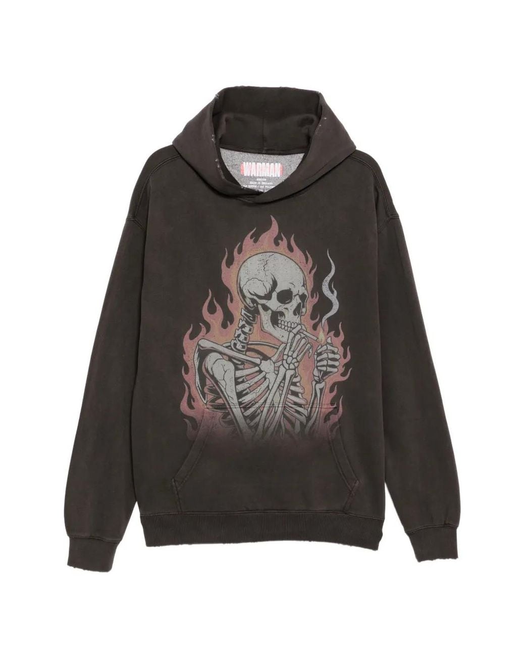 WARMAN Black Skeleton-Print Hoodie for men