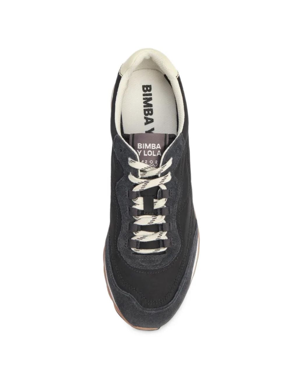 Bimba Y Lola Black Sneakers Size 13 23 Suede And Anthracite Fabric