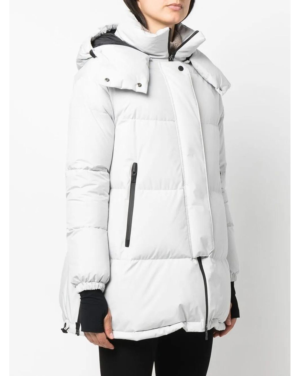 Herno White Hooded Feather-Down Padded Coat