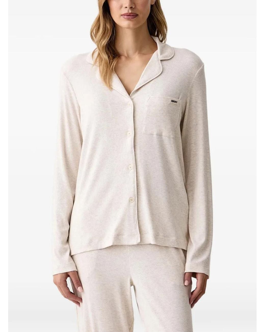 DKNY Natural Ribbed-Knit Pyjamas