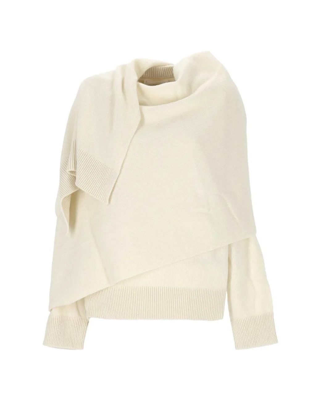 ARMARIUM White Draped-Detail Sweater