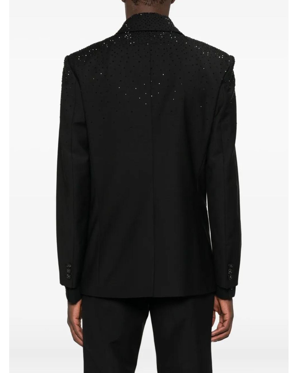 Patrizia Pepe Black Rhinestone-Embellished Blazer for men