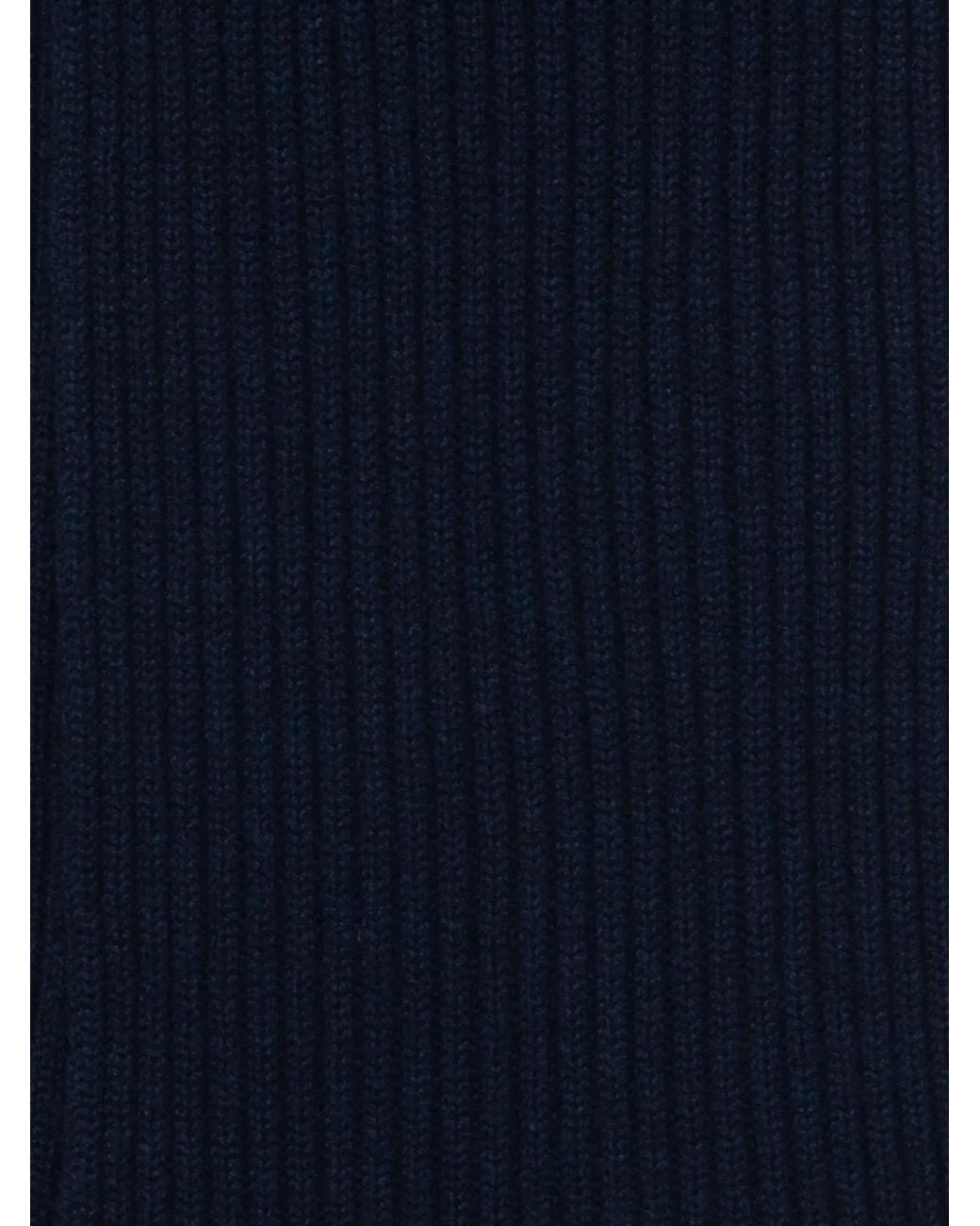 Dell'Oglio Blue Ribbed Scarf for men