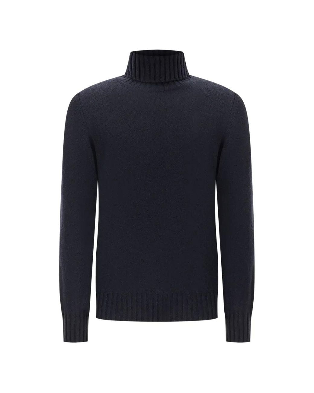 Piacenza Cashmere Blue Ribbed-Knit Roll-Neck Sweater for men