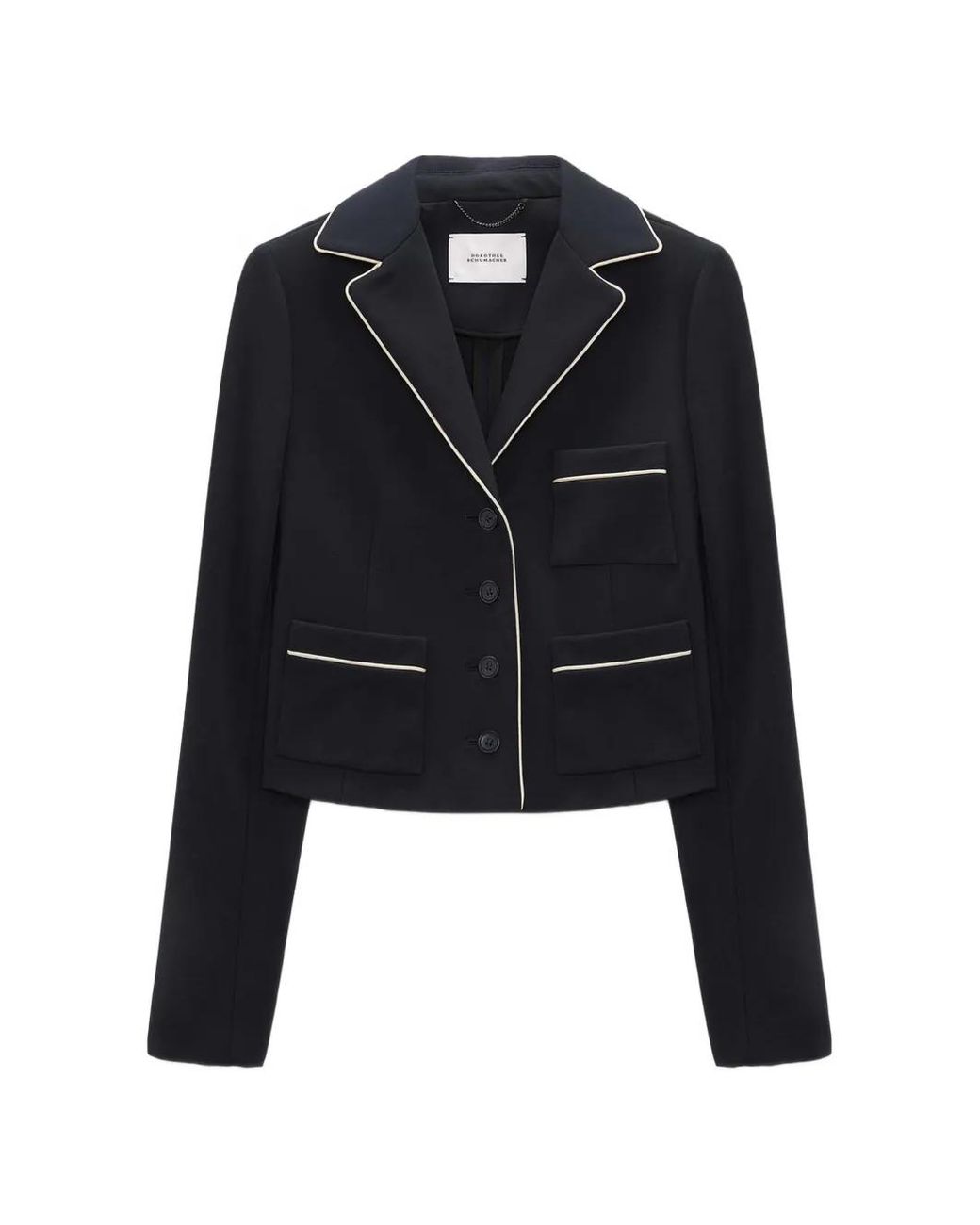 Dorothee Schumacher Black Piped Pocket Jacket