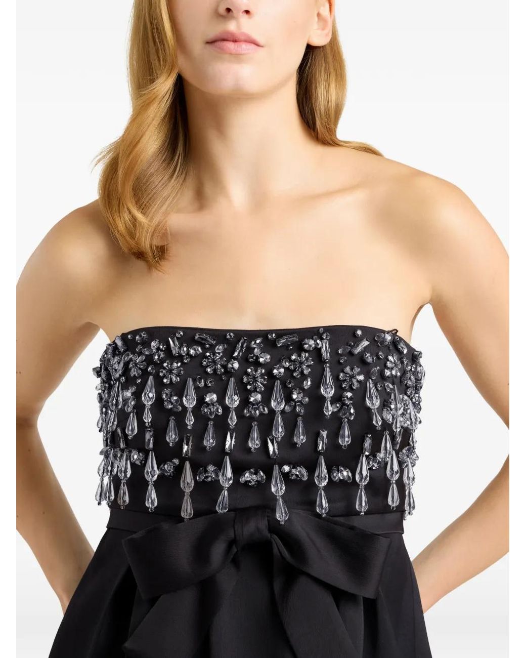 Cinq À Sept Black Gemstone Layered Zelina Dress