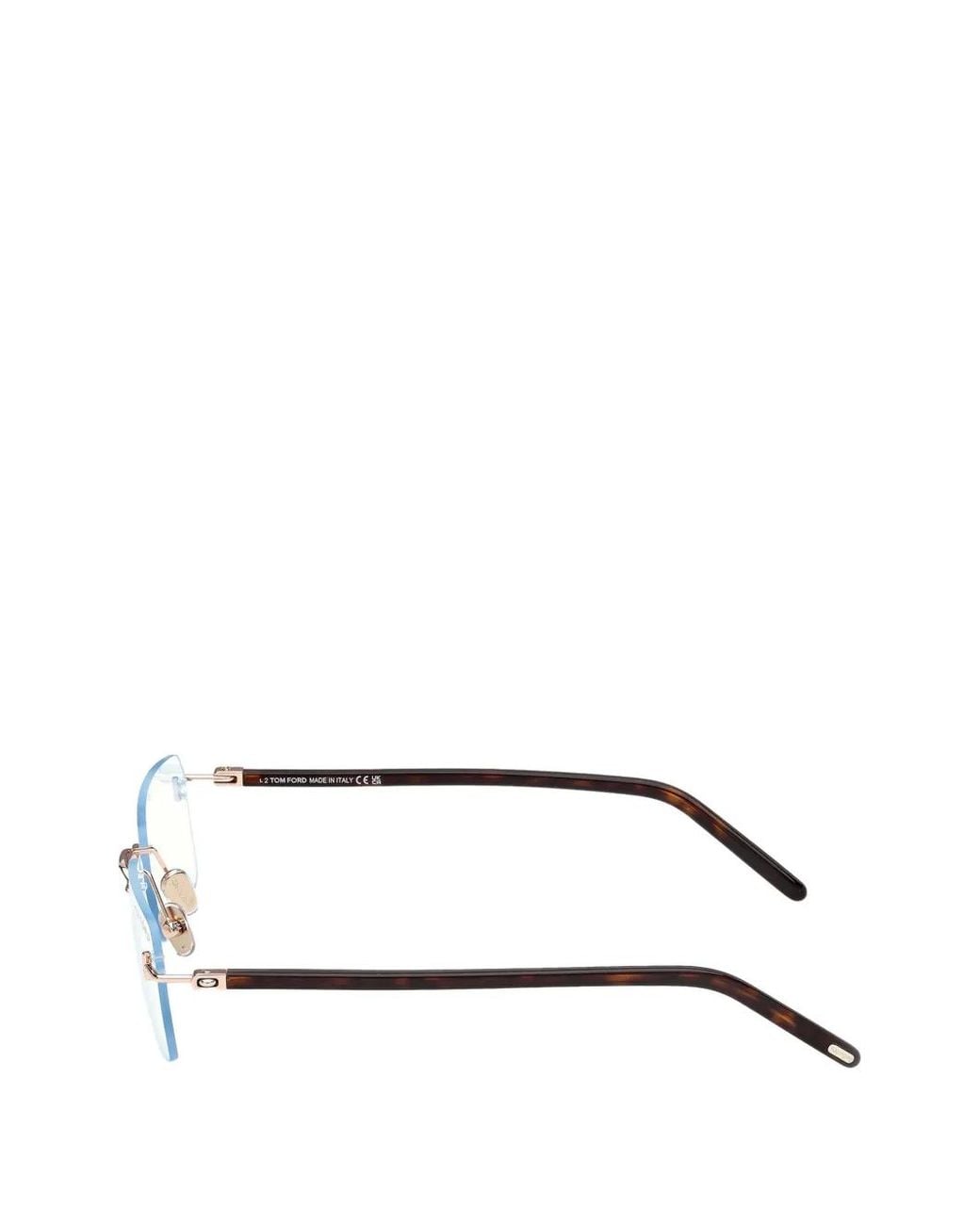 Tom Ford Natural Rimless Rectangle-Frame Glasses for men