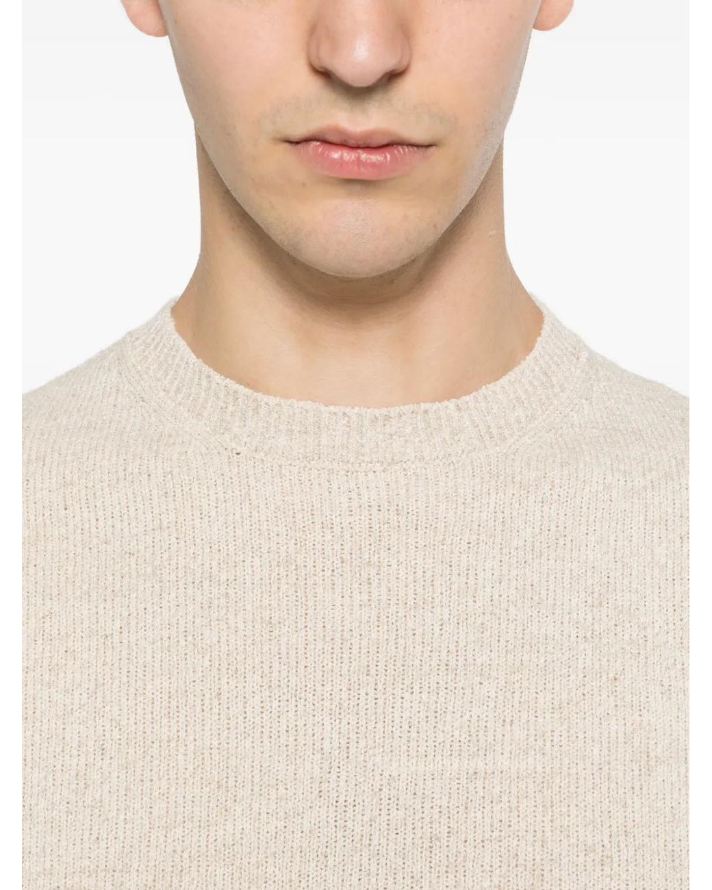 Jeordie's White Short-Sleeve Knitted Sweater for men
