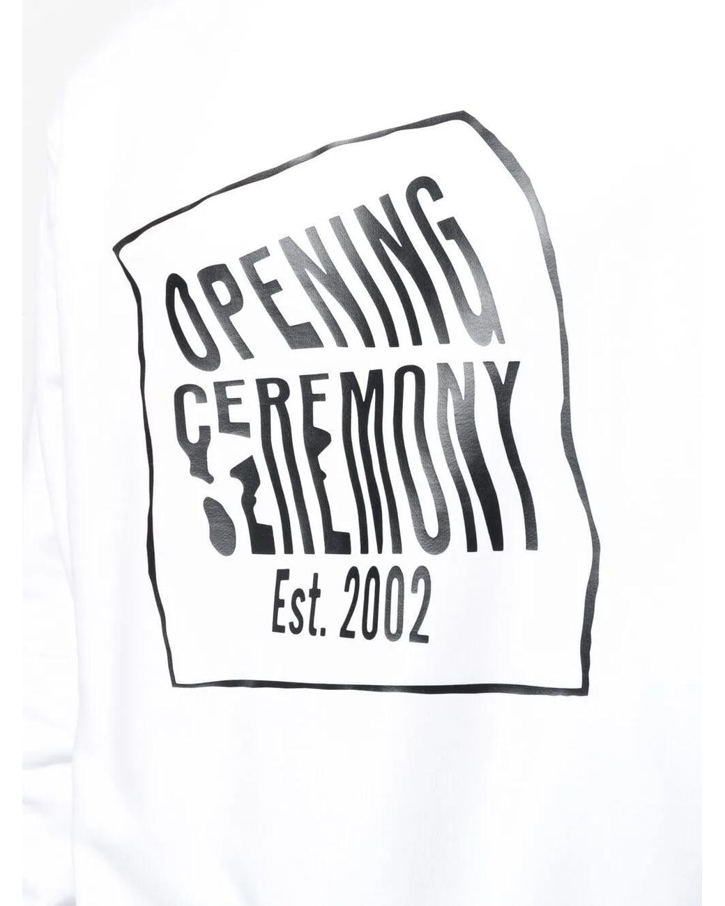 Opening Ceremony White Warped-Logo Cotton Sweatshirt for men