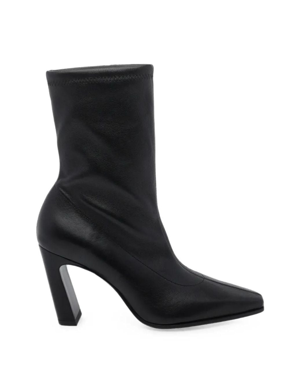 Stuart Weitzman Black Square-Toe Ankle Boots