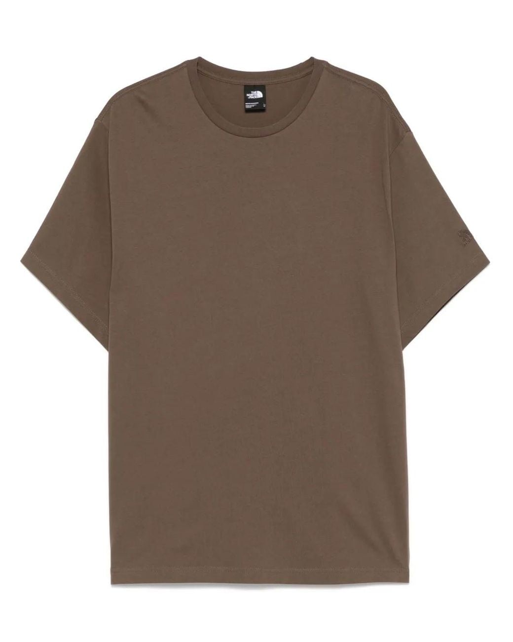 The North Face Brown Crewneck Solid T-Shirt for men
