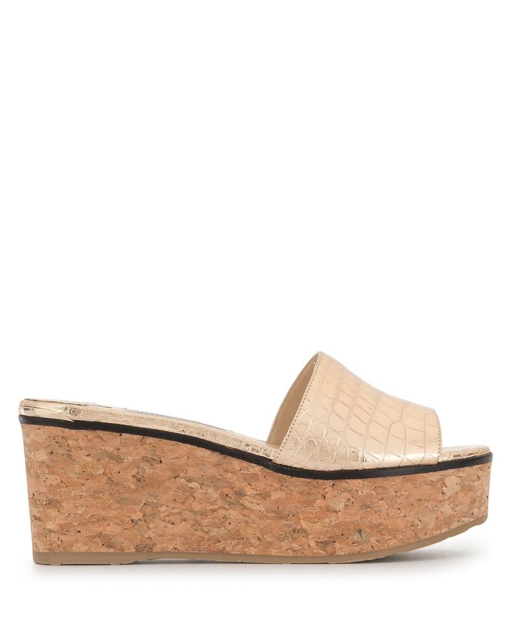 jimmy choo gold wedge shoes