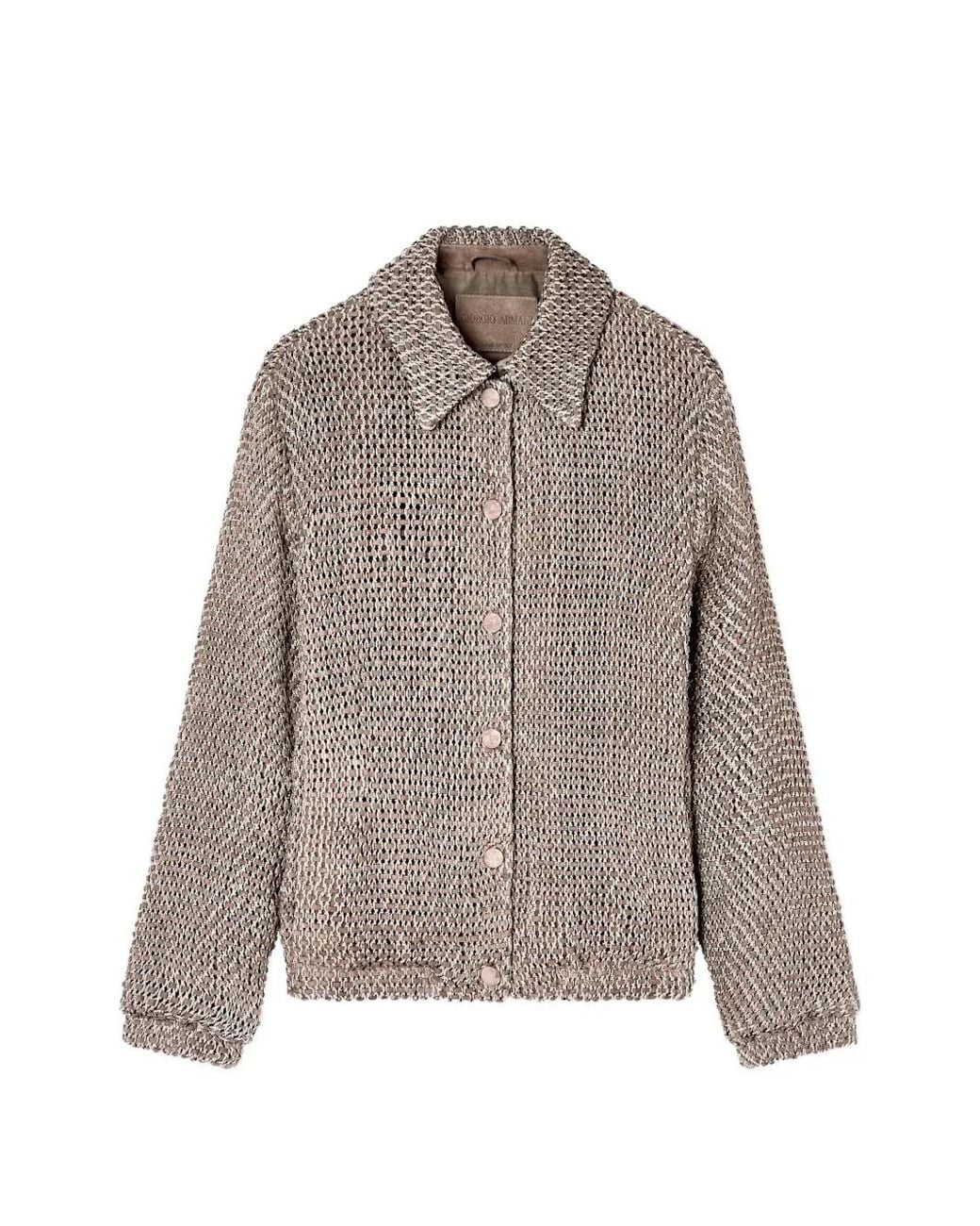 Giorgio Armani Brown Button-Up Suede Jacket