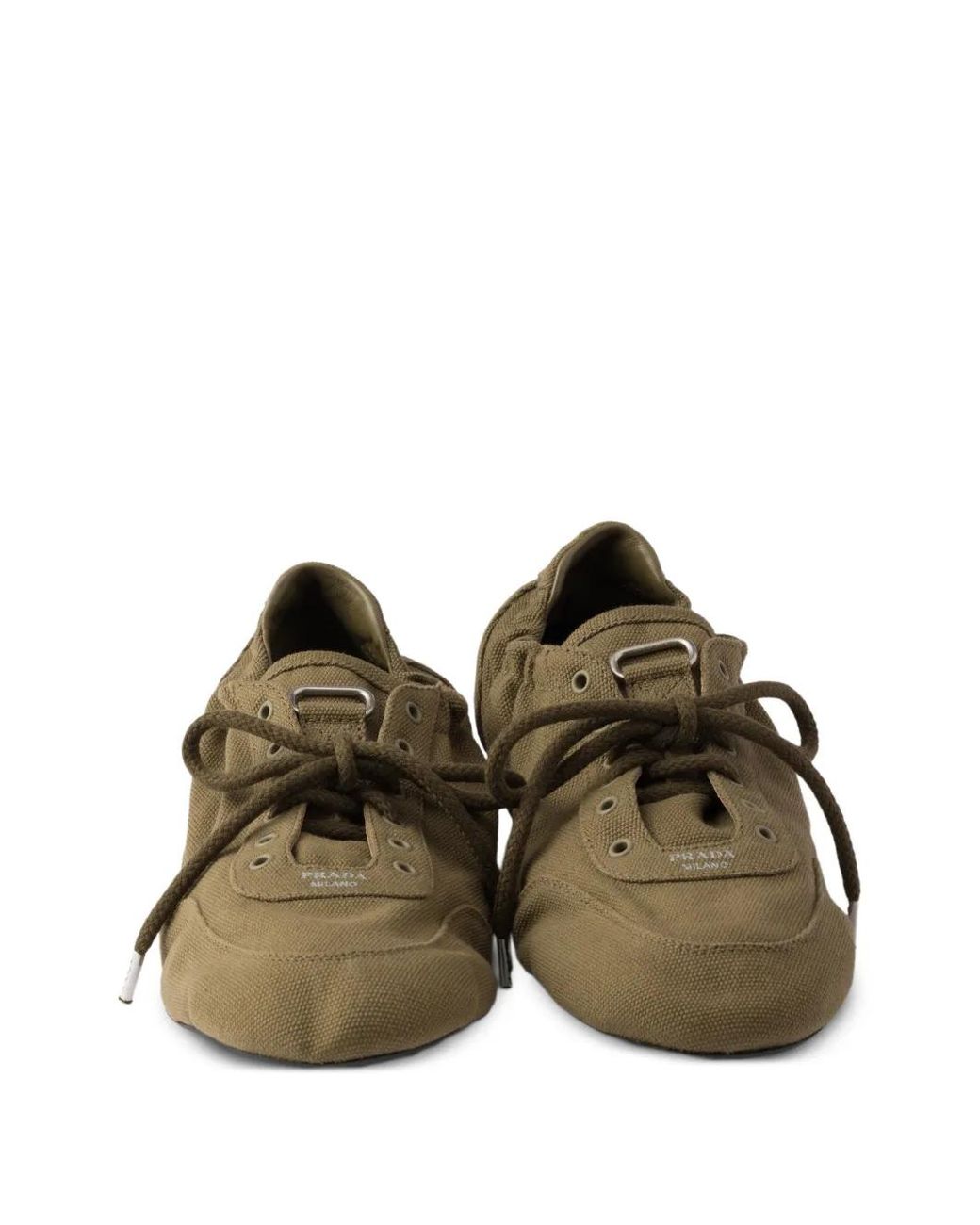 Prada Green Collapse Canvas Sneakers