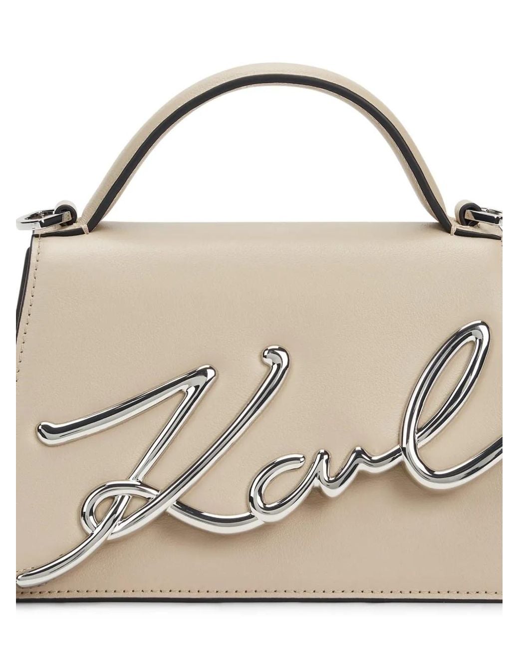 Karl Lagerfeld Metallic Small K/Signature Tote Bag