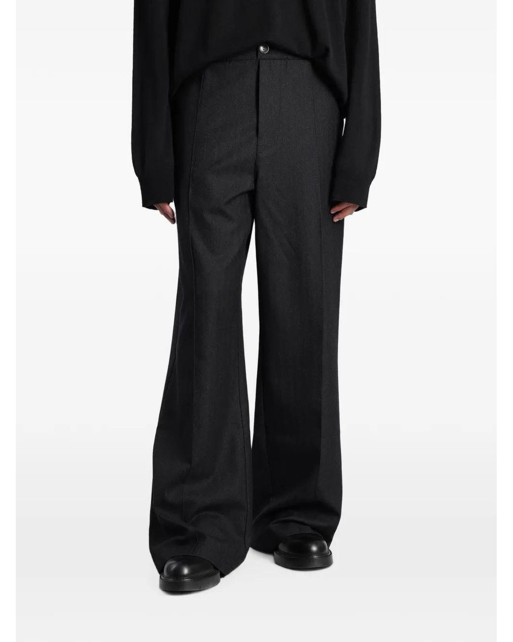 Anips Black Pressed-Crease Trousers for men