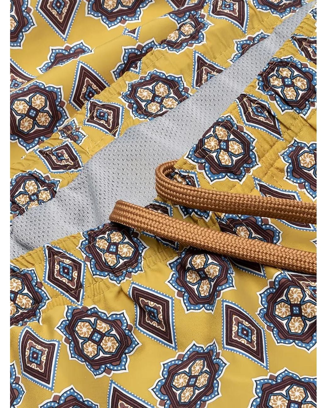 Needles White Patterned Drawstring Swim Shorts for men