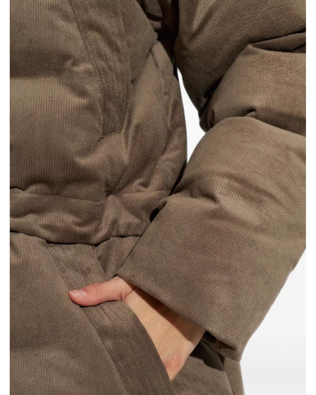 Rethinkit Studios Brown Corduroy-Effect Quilted Jacket