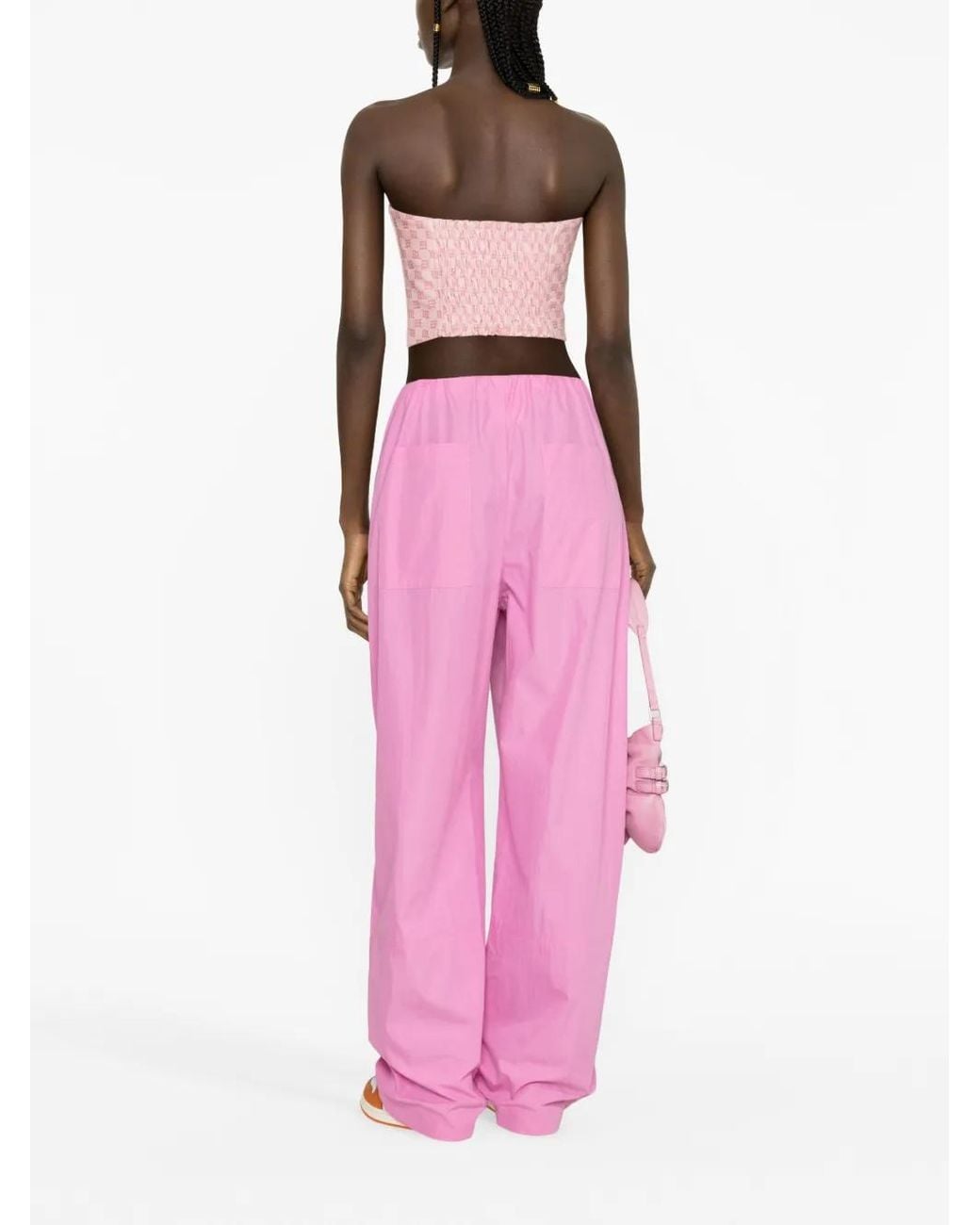 M I S B H V Pink Monogram-Print Corset Top