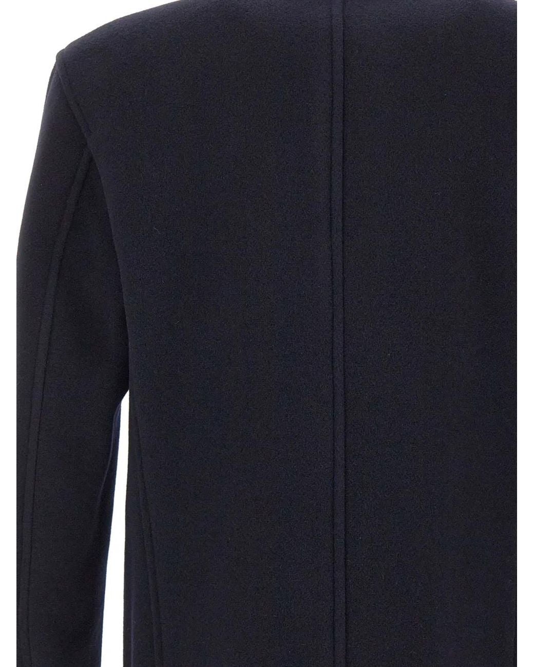 Boss Blue Slim-Fit Double-Breasted Short Coat for men