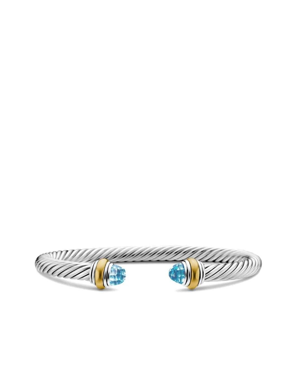 David Yurman White 14Kt And Sterling Classic Cable Bracelet