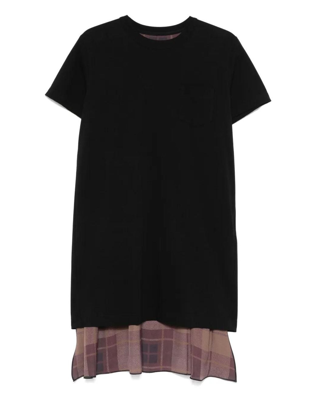 Sacai Black Panelled Mini Dress