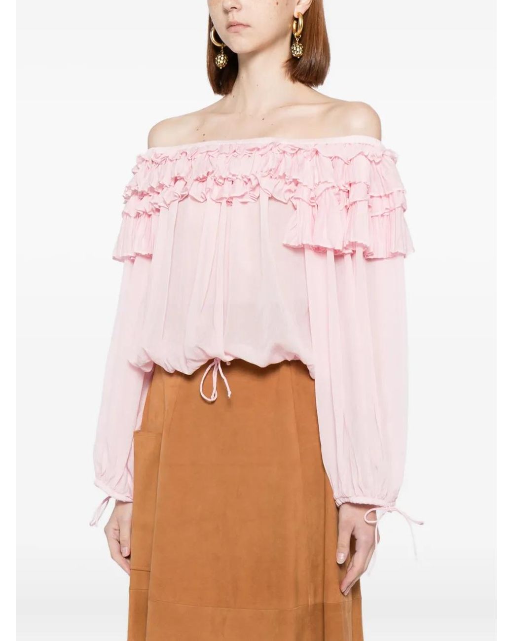 Cynthia Rowley Pink Ruffled Blouse