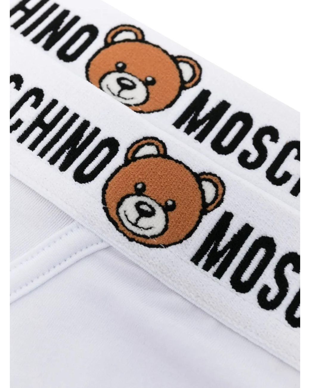 Moschino White Logo-Waistband Cotton Briefs for men