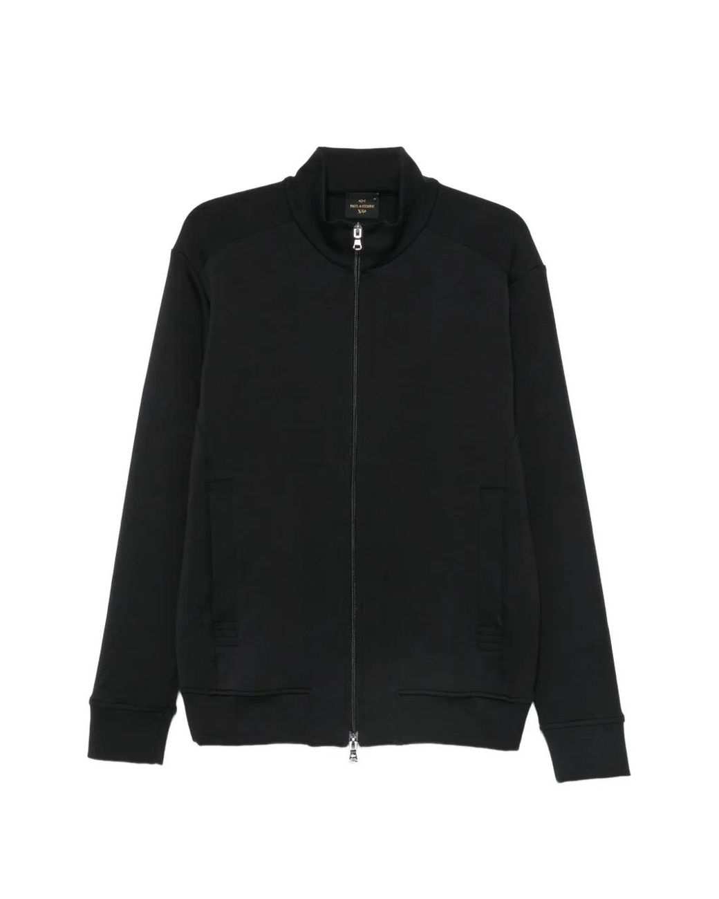 Paul & Shark Black Zip-Up High-Neck Jacket for men