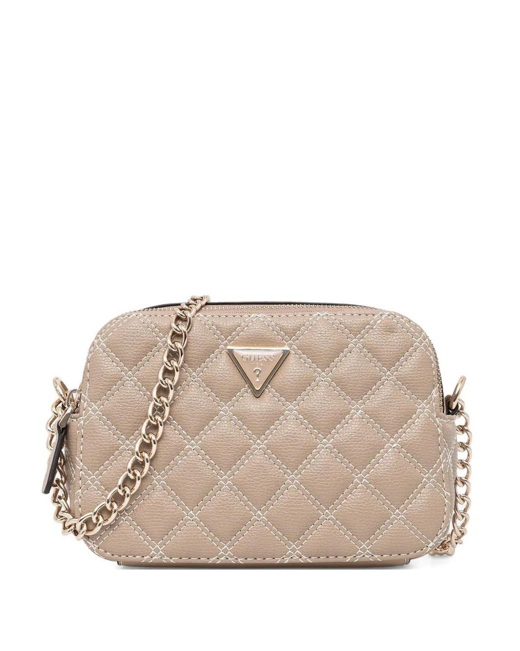 Guess Natural Giully Quilted Chain Cross Body Bag