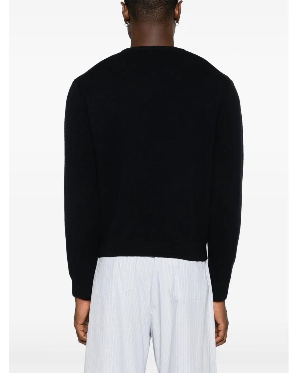Nanushka Black Motif-Embroidered Wool Jumper for men